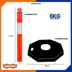 Wadfow WYJ2A Warning Support Base(6kg) and Traffic Post (1.15m) Reflective Safety Light