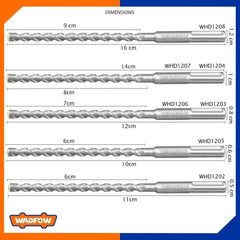 Wadfow Single Flute Sds Plus Hammer Drill Bit For Rotary 1 Piece