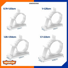 Wadfow Adjustable Cable Tie Mounts w/ Double-sided glue tape & 4Position Adjustment 100pcs/set White