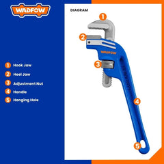 Wadfow Deflection Offset Pipe/Piping Wrench 8inches to 24inches