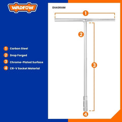 Wadfow T Wrench Handle Socket Tools 8mm to 19mm