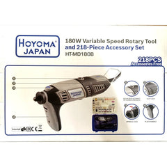 Hoyoma Japan 180W Rotary Die Grinder with Variable Speed & 218 pcs Accessory Set HT-MD180B *WINLAND*