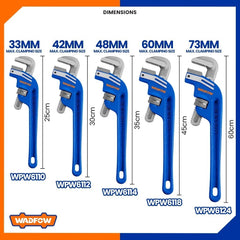 Wadfow Deflection Offset Pipe/Piping Wrench 8inches to 24inches