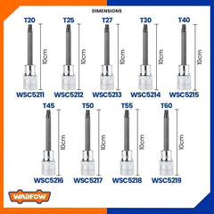 Wadfow WSC521 Hexagonal 1/2" Long Torx Bit Socket