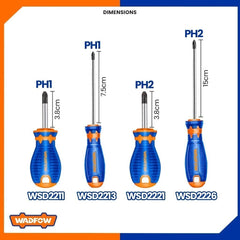 Wadfow Phillips Screwdrivers (Round Shank)
