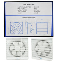 Royu 12 Inch x 12 Inch with 8 Inch Blade Wall Mounted Exhaust Fan