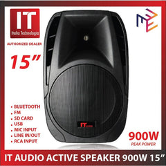 IT Audio 2-Way Active Speakers Audio 900W w/ BT, SD Card, USB ,FM ,Microphone Input 15QC03 (1) Piece