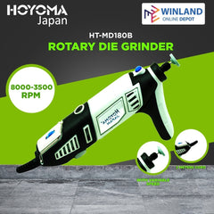 Hoyoma Japan 180W Rotary Die Grinder with Variable Speed & 218 pcs Accessory Set HT-MD180B *WINLAND*