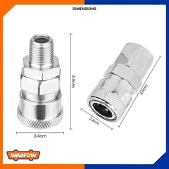 Wadfow Male & Female Nitto Type Air Quick Coupler Adapter Dust Blower 1Pc 1/4 Inches