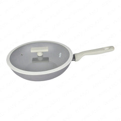 Masflex by Winland 24cm-28cm Non Stick Ultimate Forged Wok Pan with Glass Lid Induction Base