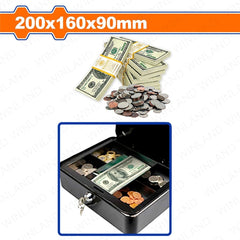Wadfow by Winland 0.7L/1.4L/2.9L/4.1L/6.5L Volume Capacity Metal Safety Box For Money with 2pcs Keys