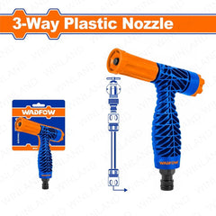 Wadfow by Winland High Impact Plastic Garden Spray Trigger Nozzle with 3-Way Spray Patterns WNE7E34