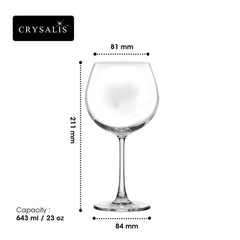 Crysalis Stemware CRY-BW23/2 Burgundy Glass Cocktail Glass 643mL/23oz Set of 2