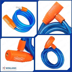 Wadfow 12mmx800mm | 12mmx1200mm | 15mmx1200mm Bicycle Lock/Safety Lock w/ 2PCS Iron Keys