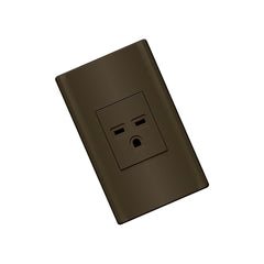 Royu by Winland Plano Series 1, 2, 3 Gang Switches Set, Outlets, Dark Wood & Dark Gray