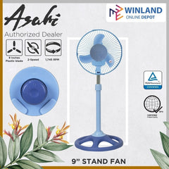 Asahi by Winland Electric Fan | 9inches(230 mm) Stand Fan Banana Type LS-9005