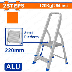 Wadfow by Winland Aluminum & Steel Non-slip Steps with Wide Platform Household Ladder WAD-HT