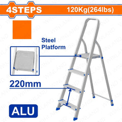 Wadfow by Winland Aluminum & Steel Non-slip Steps with Wide Platform Household Ladder WAD-HT