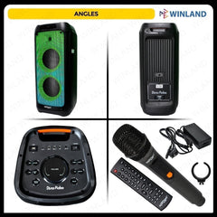 Konzert by Winland Disco Robo 8 Party Box Portable Speaker System with Wireless Microphone