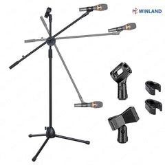 Winland Professional 51.5 Inches Adjustable Microphone Stand Mic Stand Boom Tripod Base