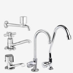 Wadfow Brass Body Stainless Steel Handle Cold Water Tap Faucet Sink Type & Wall Type