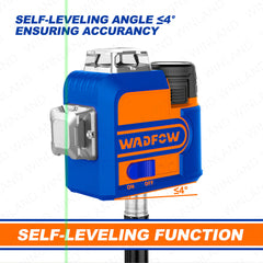 Wadfow by Winland 12V Cordless 3D Self-Levelling Angle Green Laser Level WLE8M12 WAD-PT