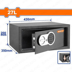 Wadfow by Winland 27Liters Volume Capacity Electronic Safety Box Vault w/ Digit Code WEB1535 WAD-HT