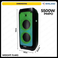 Konzert by Winland Disco Robo 8 Party Box Portable Speaker System with Wireless Microphone