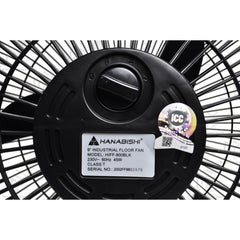 Hanabishi by Winland 9 Inches Industrial Floor Desk Fan Electric Fan HIFF-900BLK