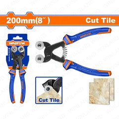Wadfow by Winland 8in(200mm) Manual Glass Cutting Pliers Black finish and Polish Tile Cutter WAD-HT