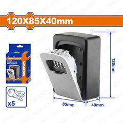 Wadfow by Winland 4-Digit Combination Key Safe Box with Aluminium Alloy Body 120x85x40mm WKFB1119