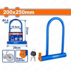 Wadfow by Winland 100% Brass Cylinder Bicycle U-Lock with 2pcs Brass Keys WBK6125 WAD-HT