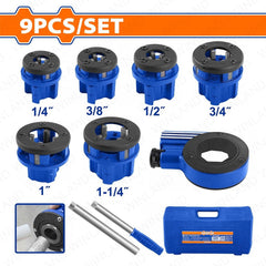 Wadfow by Winland Set of 9 Pieces Pipe Threading BSPT Manual Ratchet Tools WJK1D61 WAD-HT