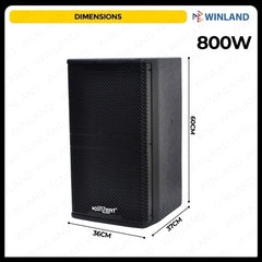 Konzert by Winland Professional 1pc Speaker System 12" 2-Way Loudspeaker-800W PRO-12