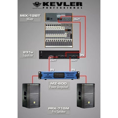 Kevler Professional by Winland Dual 31-Band Graphic Equalizer with Front Panel bypass Switch 231SUB