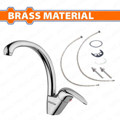 Wadfow by Winland Hot/Cold Brass Material Single Handle Kitchen Mixer Faucet WZD1504 WAD-HT
