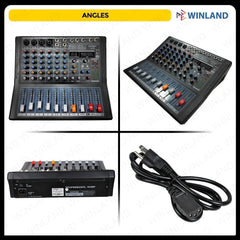 Konzert by Winland 8CH PRO Mixer - Mic + Line In EQ & Effect, MP3/Rec vis USB, BT, PC Sound Card-XLR