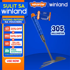 Wadfow by Winland 305mm x 70mm Gardening Tools Garden Rake With (PP) Handle WTW2130 WAD-HT