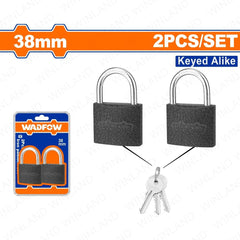 Wadfow by Winland 2Pieces Brass Cylinder Lock Key-Alike Iron Set 38mm WPD5442 WAD-HT