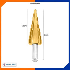 Wadfow Step Drill Cone Bits High Speed Steel 4-12mm / 4-20mm / 4-32mm / 6-35mm (WHT)
