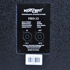 Konzert by Winland Professional 1pc Speaker System 12" 2-Way Loudspeaker-800W PRO-12