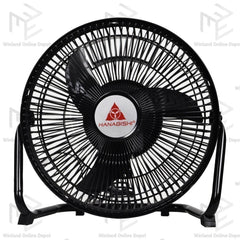 Hanabishi by Winland 9 Inches Industrial Floor Desk Fan Electric Fan HIFF-900BLK