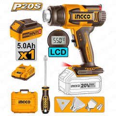 Ingco by Winland P20S/20V Lithium-Ion Cordless Heat Gun Temperature 30-550°C ING-CT