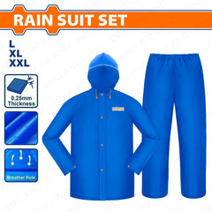 Wadfow by Winland Industrial Waterproof Rain Coat Suit Set w/ Breathable Design 100% NEW PVC WAD-HT