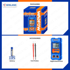 Wadfow by Winland 3PCS/SET Test Kit Voltage Detector, Digital Multimeter & AC Clamp MeterWAD-HT