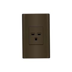 Royu by Winland Plano Series 1, 2, 3 Gang Switches Set, Outlets, Dark Wood & Dark Gray