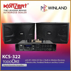 Konzert by Winland Micro Component System 4500W w/ BT, USB & SD Slot, 2 Built-in Wireless Receiver