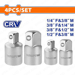 Wadfow by Winland 4pc Socket Adapter with Heat Treatment Chrome Plated 50BV30 Steel Material WST9604