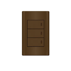 Royu by Winland Plano Series 1, 2, 3 Gang Switches Set, Outlets, Dark Wood & Dark Gray