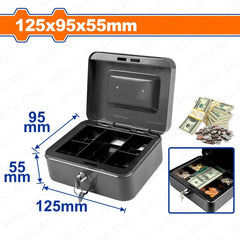 Wadfow by Winland 0.7L/1.4L/2.9L/4.1L/6.5L Volume Capacity Metal Safety Box For Money with 2pcs Keys